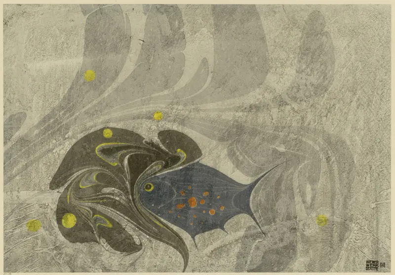Marmorpapier (mit Fischmotiv), 1903 – nr 2 av Koloman Moser