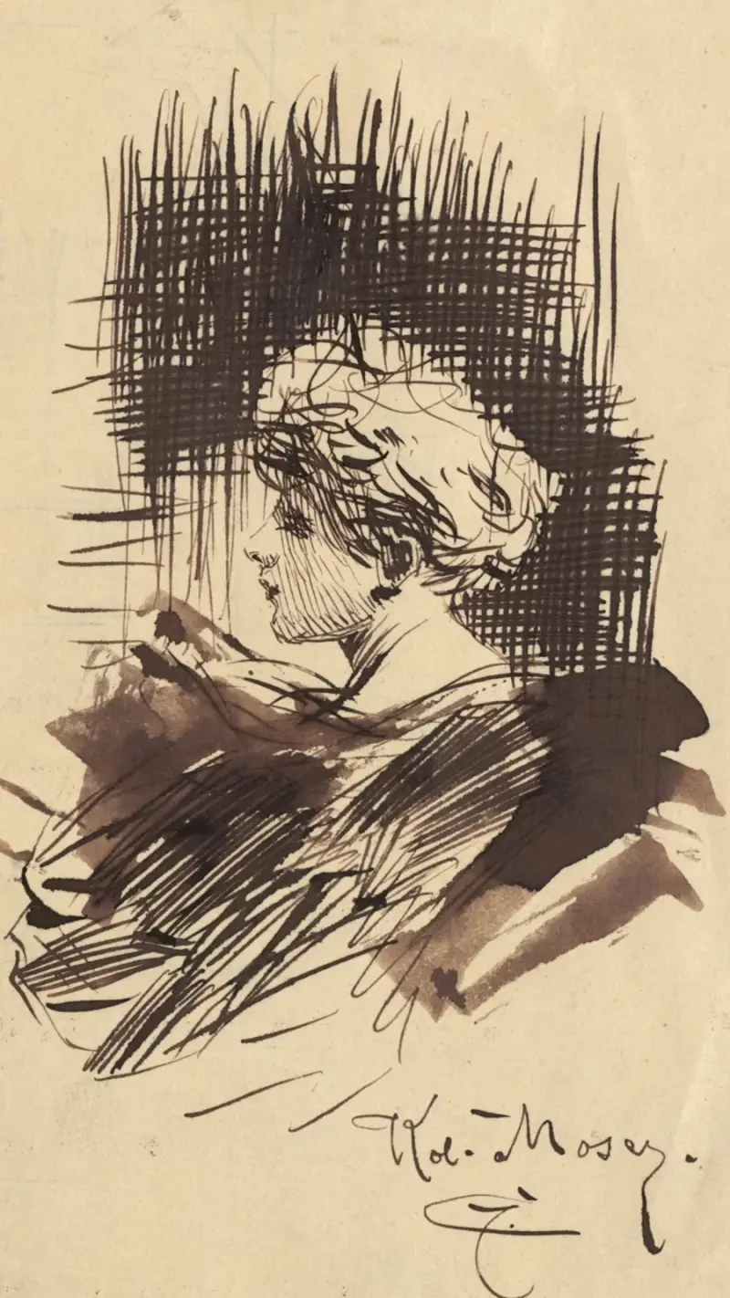 Porträtskizze von Koloman Moser