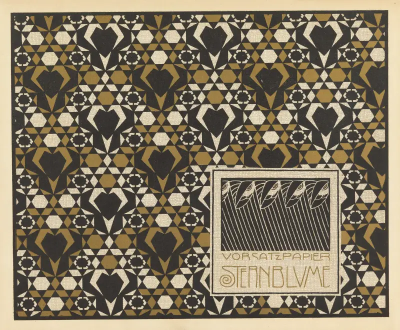 Vorsatz Papier Sternblume (Star Flower Book End Paper) av Koloman Moser