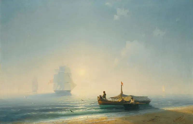 Fiskare i gryningen, Neapel av Ivan Konstantinovich Aivazovsky