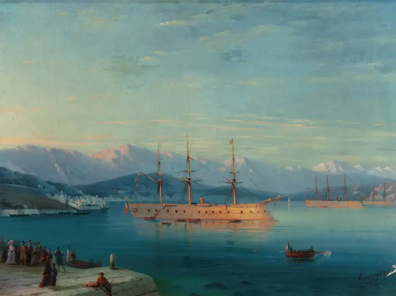 Franska fartyg lämnar Svarta havet av Ivan Konstantinovich Aivazovsky