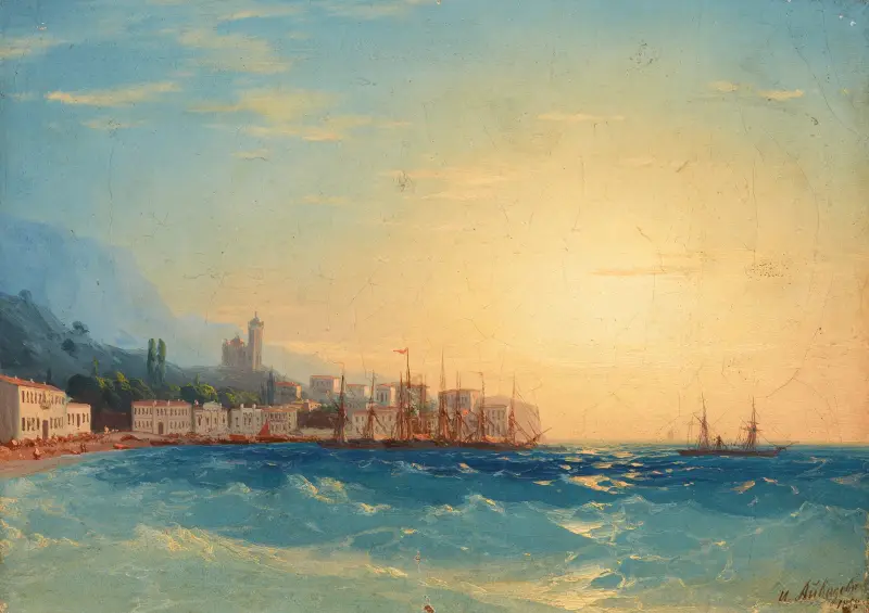Přístav s loděmi, Ivan Konstantinovich Aivazovsky