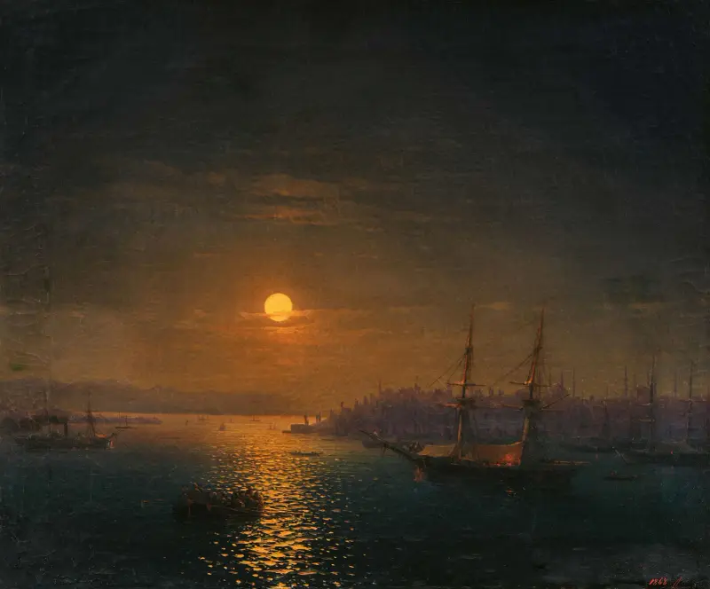 Stambuł; Złoty Róg w świetle księżyca, Ivan Konstantinovich Aivazovsky