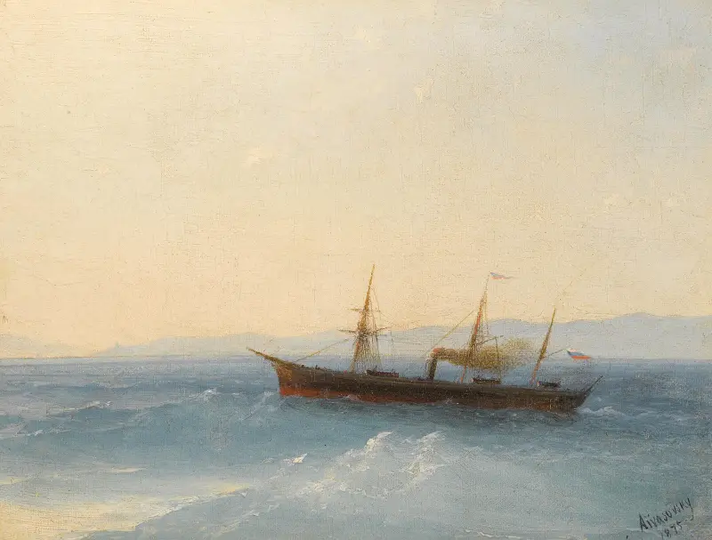 Russian Steamship av Ivan Konstantinovich Aivazovsky