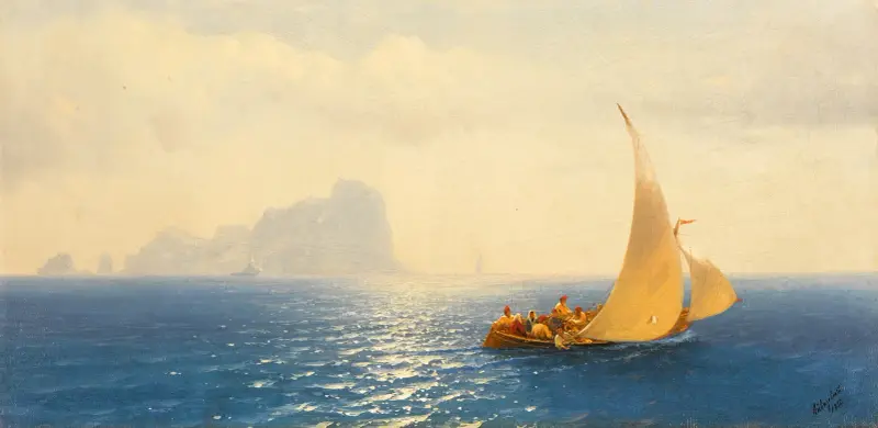Segelbåt utanför Capris kust av Ivan Konstantinovich Aivazovsky