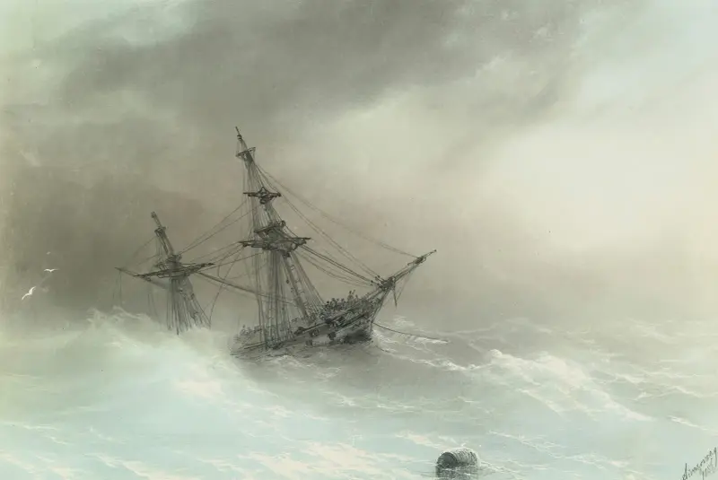Fartyg i stormigt hav av Ivan Konstantinovich Aivazovsky