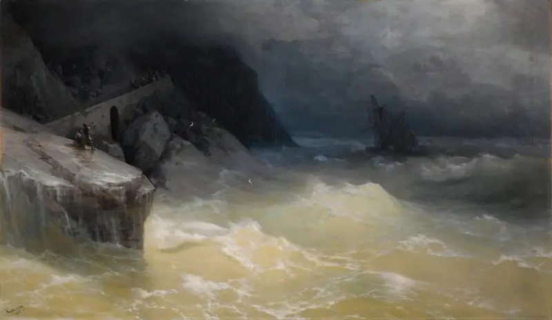Schiffbruch an der Küste des Schwarzen Meeres von Ivan Konstantinovich Aivazovsky