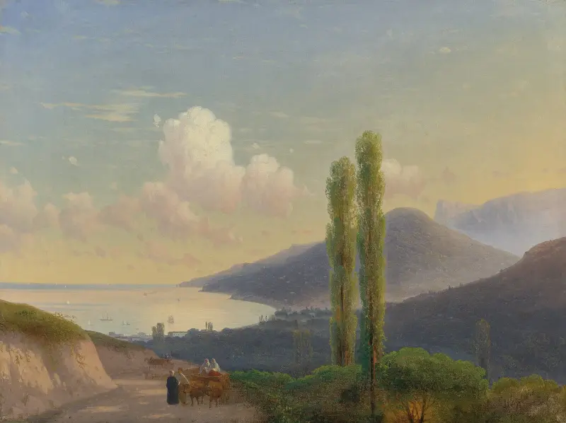 Vägen till Gurzuf, Krim av Ivan Konstantinovich Aivazovsky