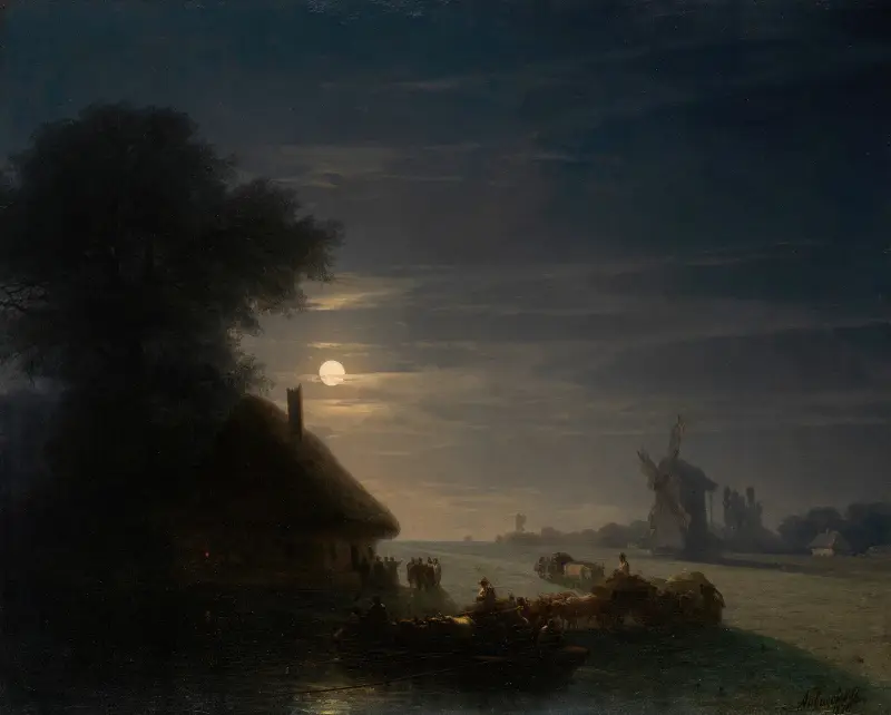 Ukrainskt landskap om natten av Ivan Konstantinovich Aivazovsky