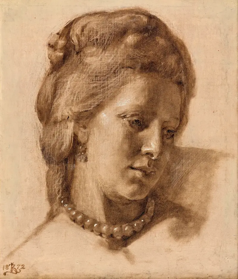 Královna Caroline Mathilde (studie k dílu z roku 1873; scéna z dvora Kristiána VII.), Kristian Zahrtmann