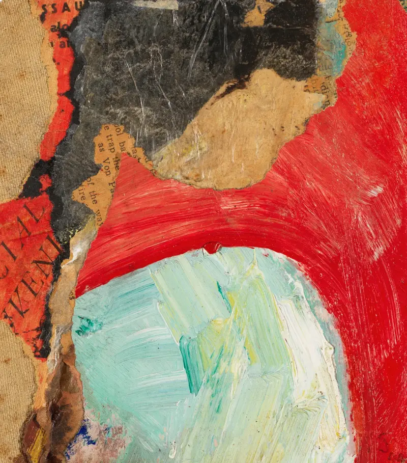 Utan titel (VENI). Merz-teckning av Kurt Schwitters