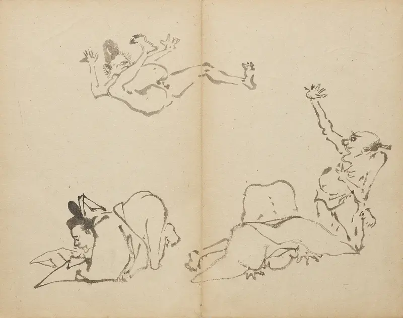 Hovmännens fjärttävling av Kawanabe Kyōsai