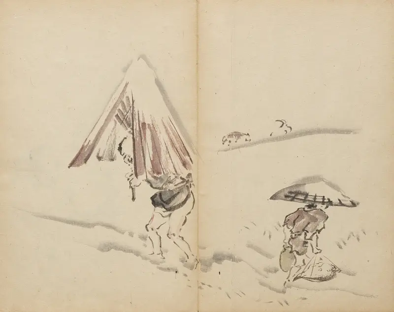 Postacie na śniegu, Kawanabe Kyōsai
