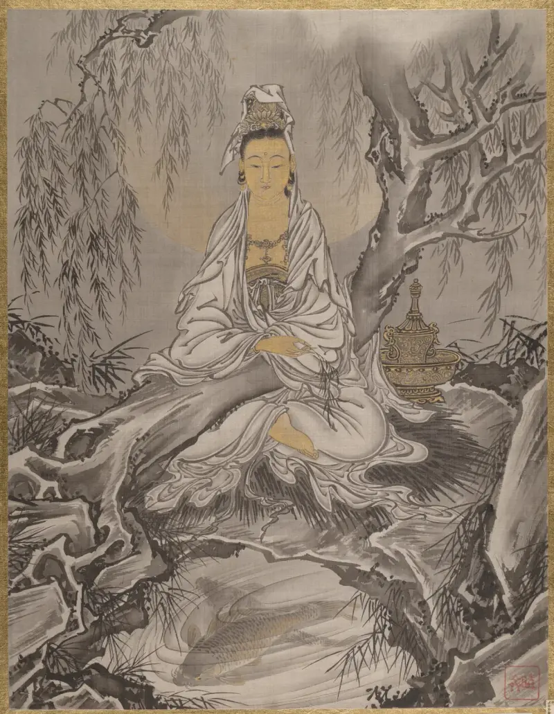 Kannon w białej szacie, Kawanabe Kyōsai