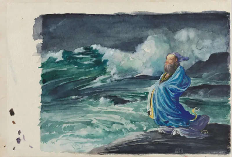 Ein Rishi, der einen Sturm heraufbeschwört von John La Farge