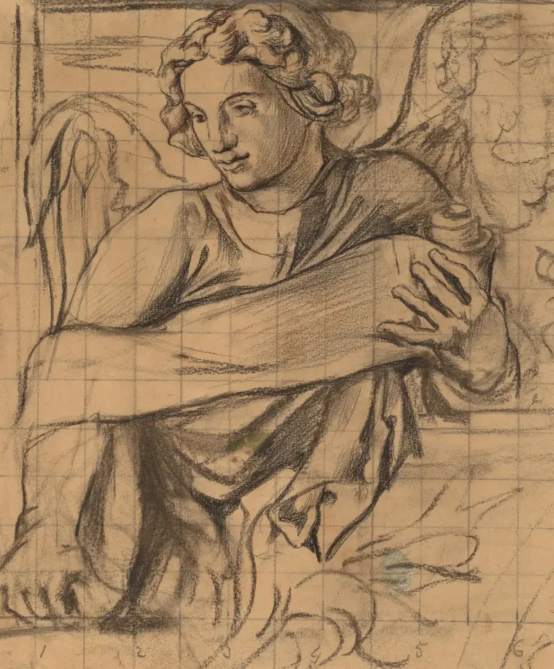 Ängel – muralmålning i Trinity Church av John La Farge