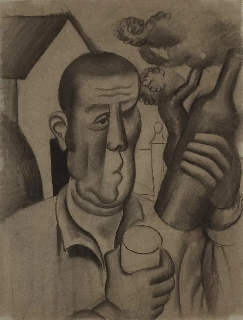 Paysan à la bouteille av Roger de La Fresnaye
