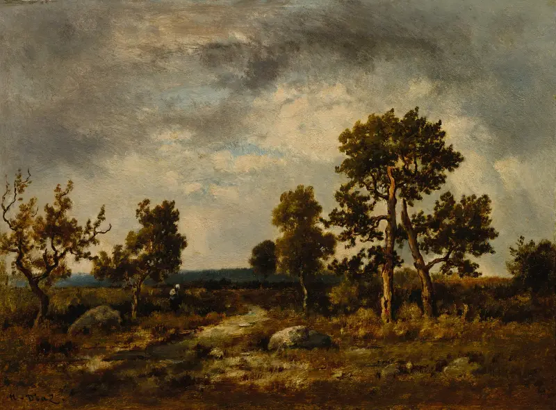 Stig vid ormarnas damm, Fontainebleauskogen av Narcisse-Virgile Diaz de La Peña
