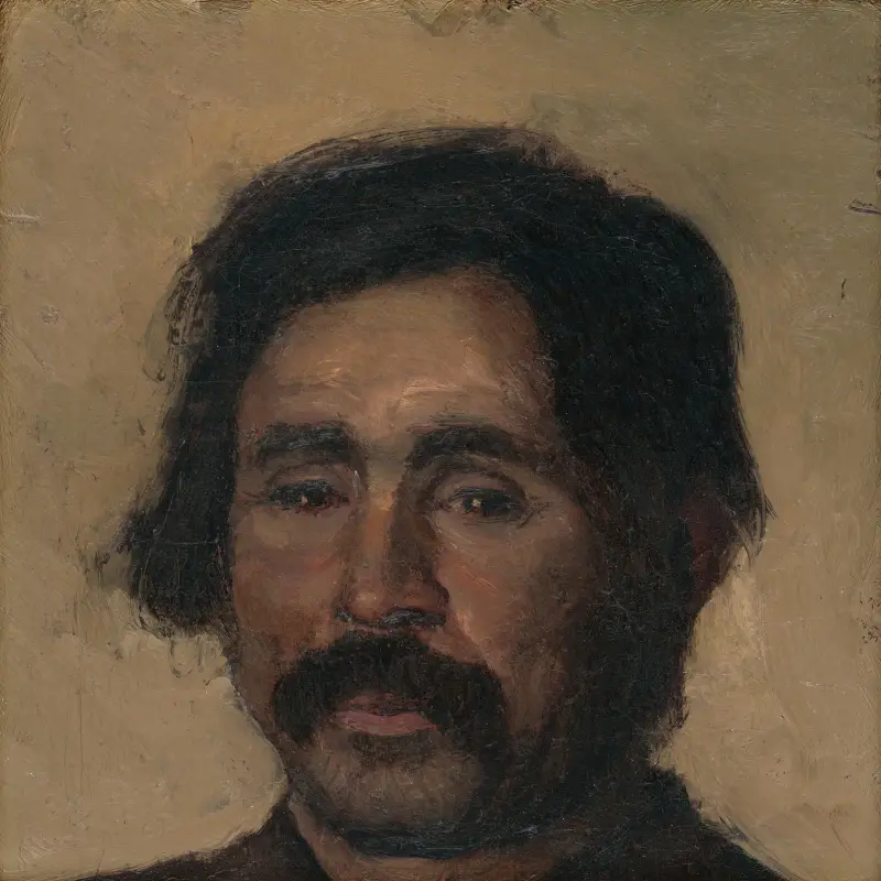 Fragment av en huvudstudie av en rom av Ladislav Mednyánszky