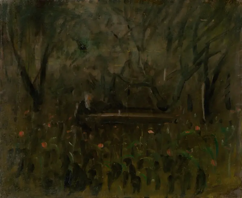 Im Garten am Tisch von Ladislav Mednyánszky