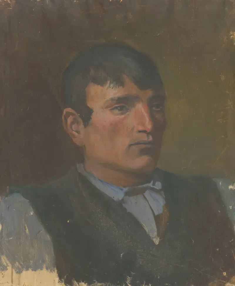 Studie av en ung man i mörk väst av Ladislav Mednyánszky