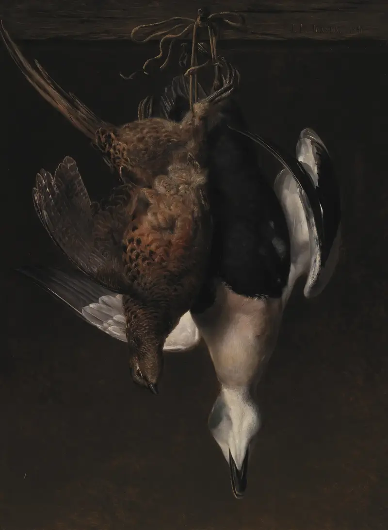 Game. A Pheasant And An Eider av Johan Laurentz Jensen
