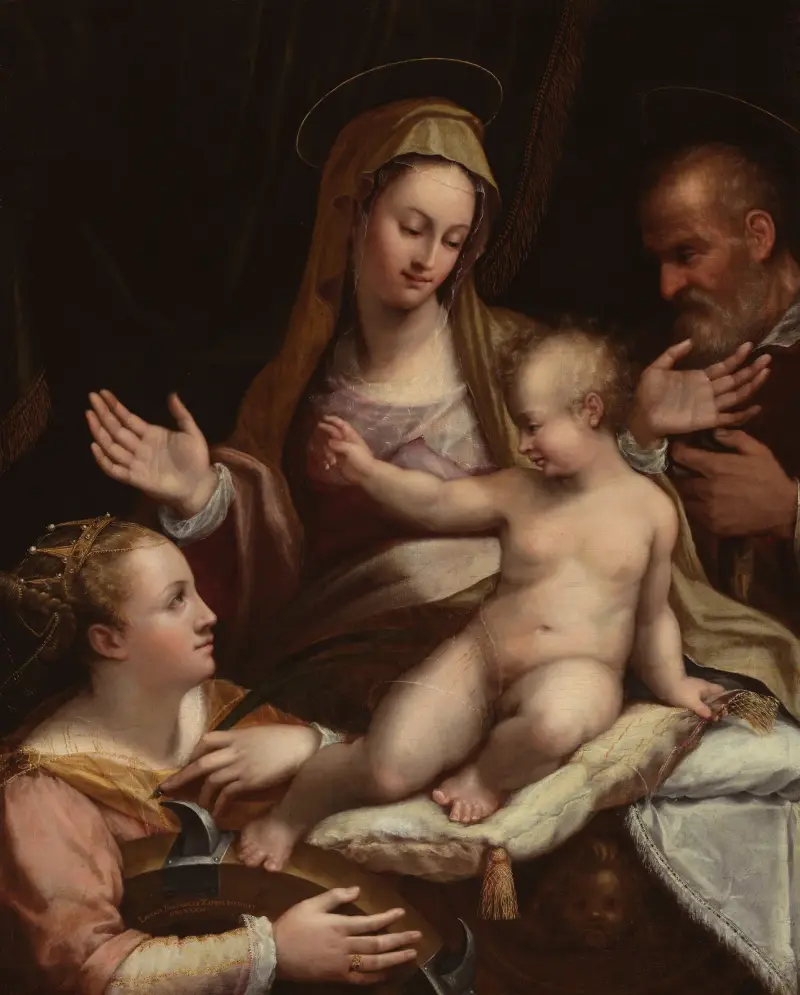 Den heliga familjen med sankta Katarina av Alexandria av Lavinia Fontana