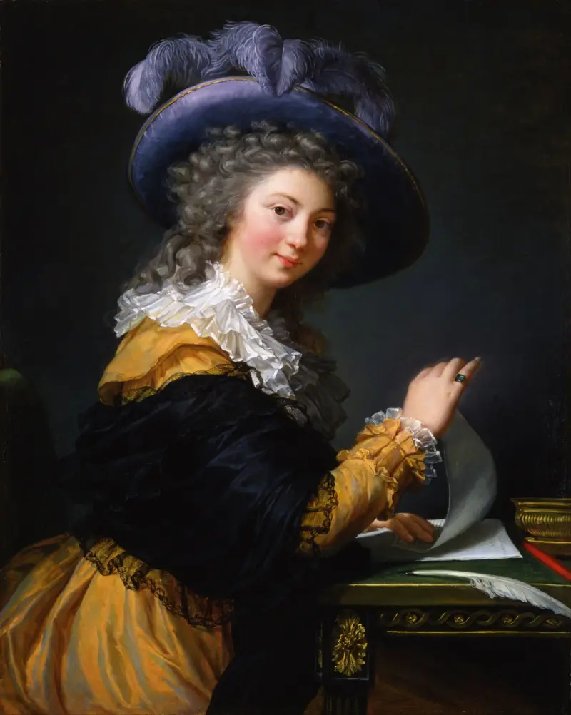 Comtesse de Cérès Former title (from 1963 to 1992)- Lady Folding a Letter av Elisabeth Louise Vigée Le Brun