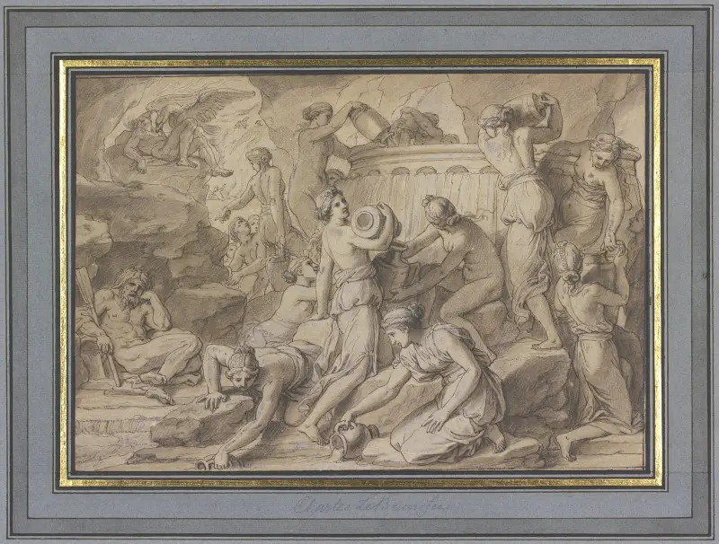 Das Fass der Danaiden in der Unterwelt von Charles Le Brun
