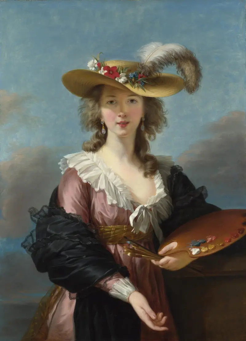 Self Portrait In A Straw Hat av Elisabeth Louise Vigée Le Brun