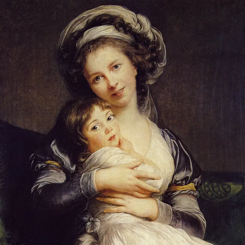 Självporträtt med sin dotter Julie (Jeanne Julie Louise) av Elisabeth Louise Vigée Le Brun