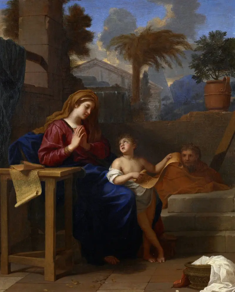 Den heliga familjen i Egypten av Charles Le Brun