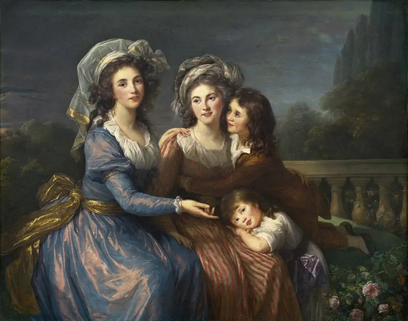 Markisinnan de Pezay och markisinnan de Rougé med sina söner Alexis och Adrien av Elisabeth Louise Vigée Le Brun