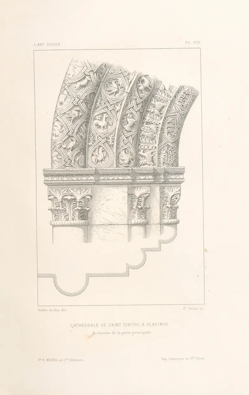 Kathedrale des Heiligen Dimitri in Wladimir. Archivolte des Hauptportals von Eugène-Emmanuel Viollet-le-Duc