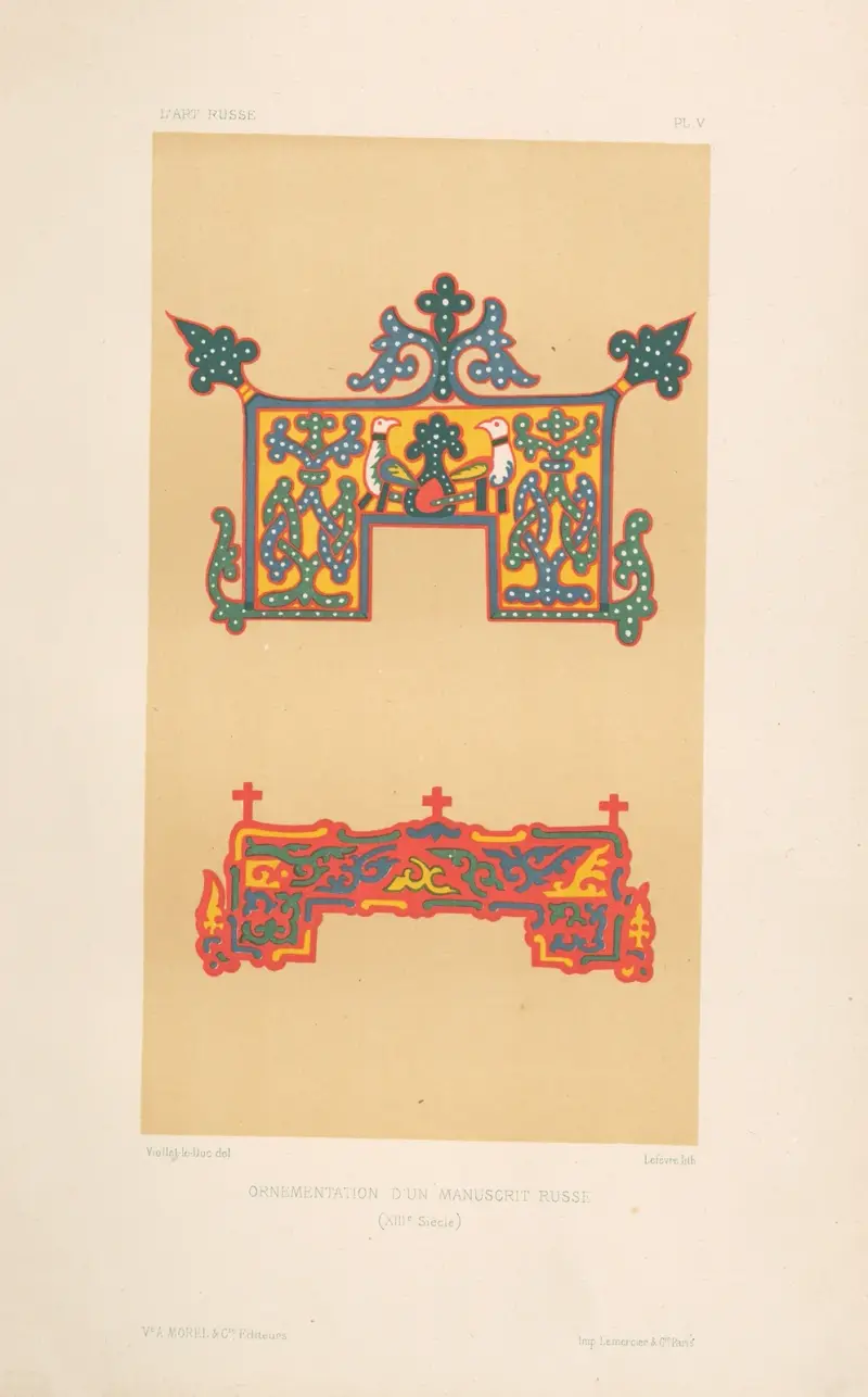 Ornementation d’un manuscrit russe (XIIIe siècle), 1877 – nr 3 av Eugène-Emmanuel Viollet-le-Duc