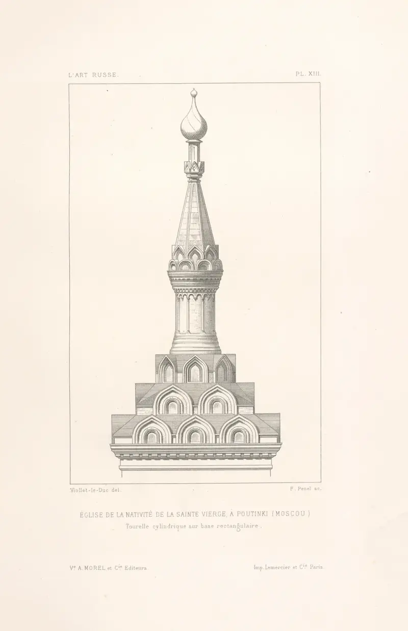 Tourelle cylindrique sur base rectangulaire av Eugène-Emmanuel Viollet-le-Duc