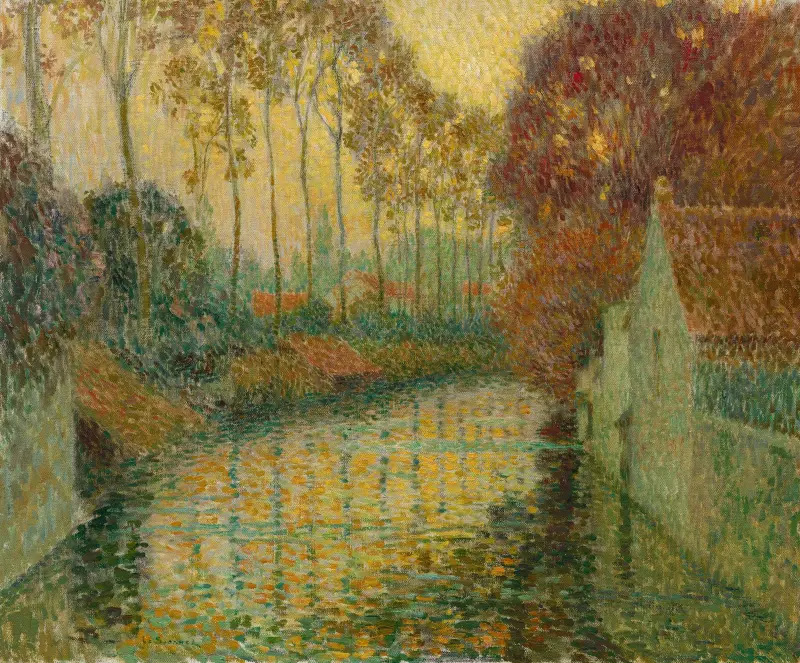 Canal in Autumn (Gisors) av Henri Le Sidaner