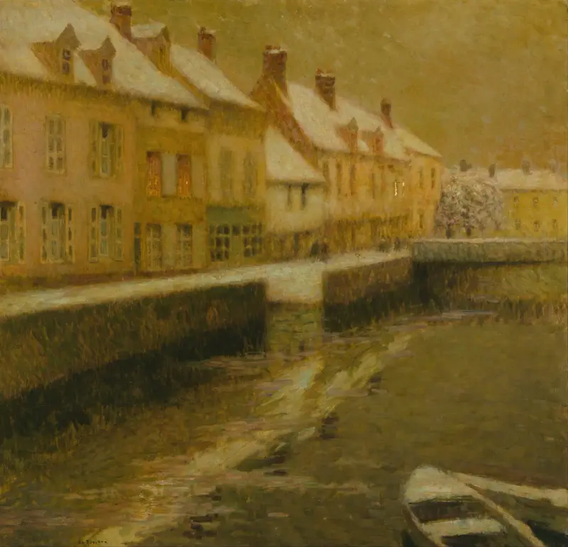 Canal in Bruges, winter av Henri Le Sidaner