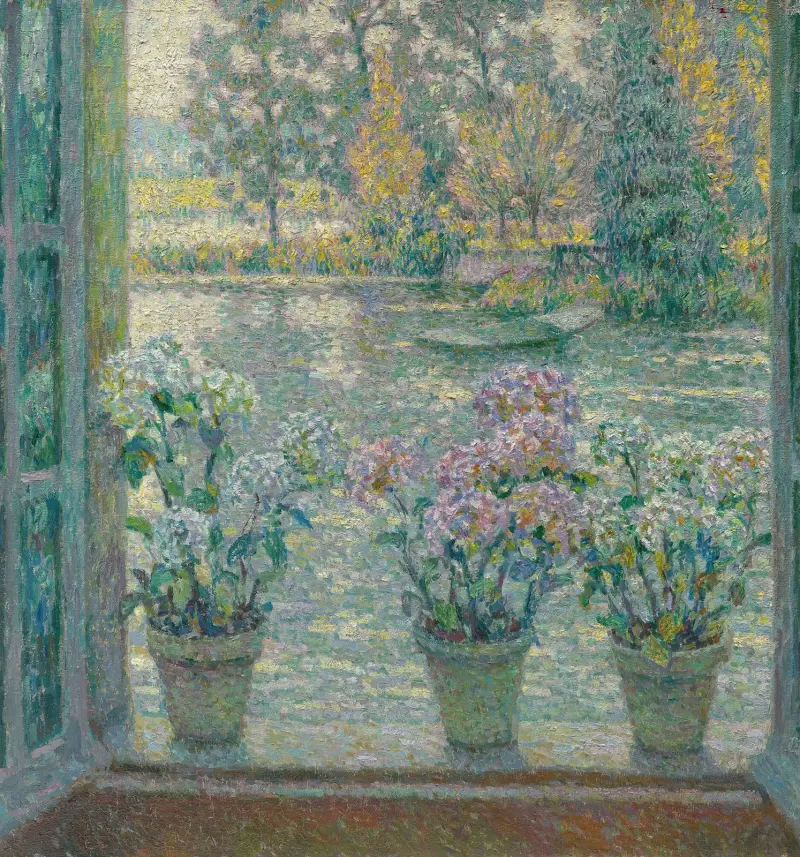 Les Hortensias av Henri Le Sidaner