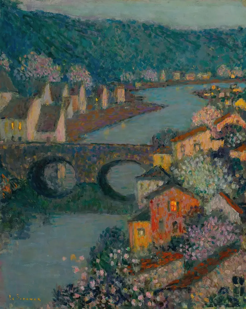 Les Maisons Sur La Rivière av Henri Le Sidaner