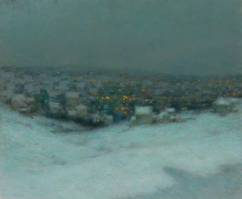 Sníh v měsíčním svitu, 1903, Henri Le Sidaner