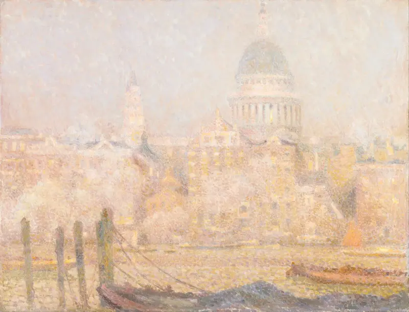 St. Paul's vom Fluss – Morgensonne im Winter von Henri Le Sidaner