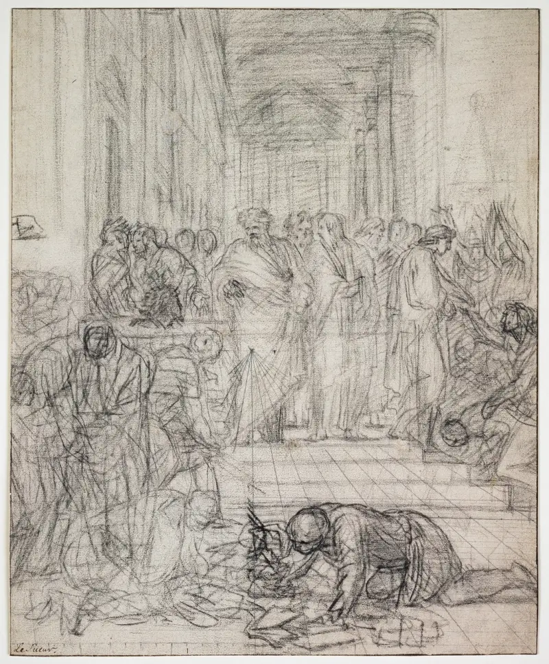 Die Predigt des Heiligen Paulus in Ephesus, 1649 von Eustache Le Sueur