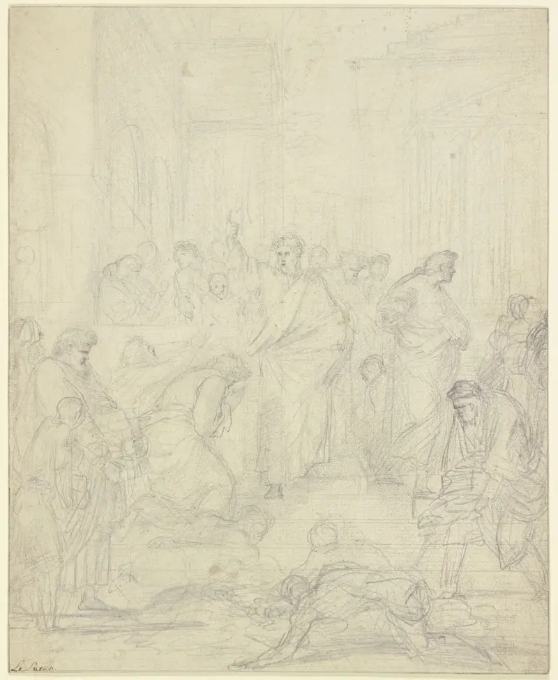 Paulus predikan i Efesos, 1639 av Eustache Le Sueur