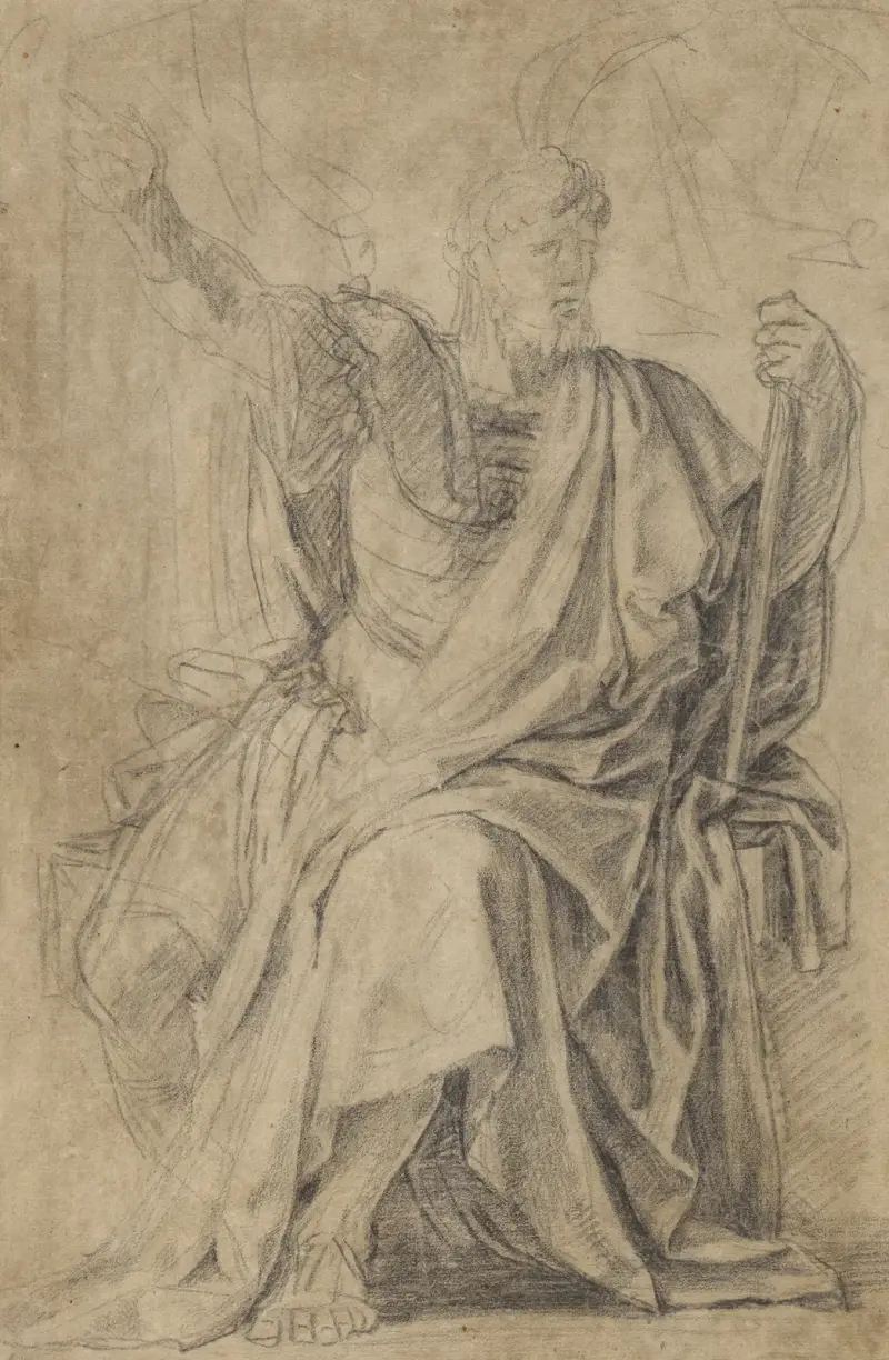 Studie för figuren Astasius av Eustache Le Sueur