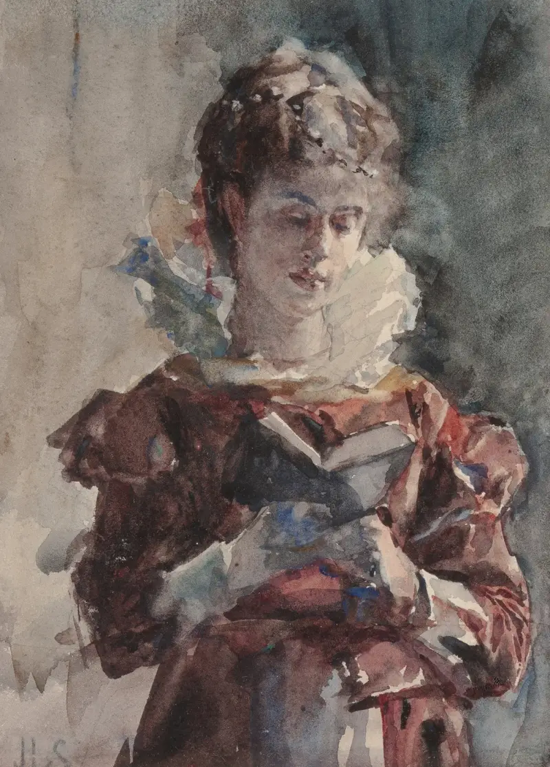 Porträt einer lesenden Frau von Julius Leblanc Stewart
