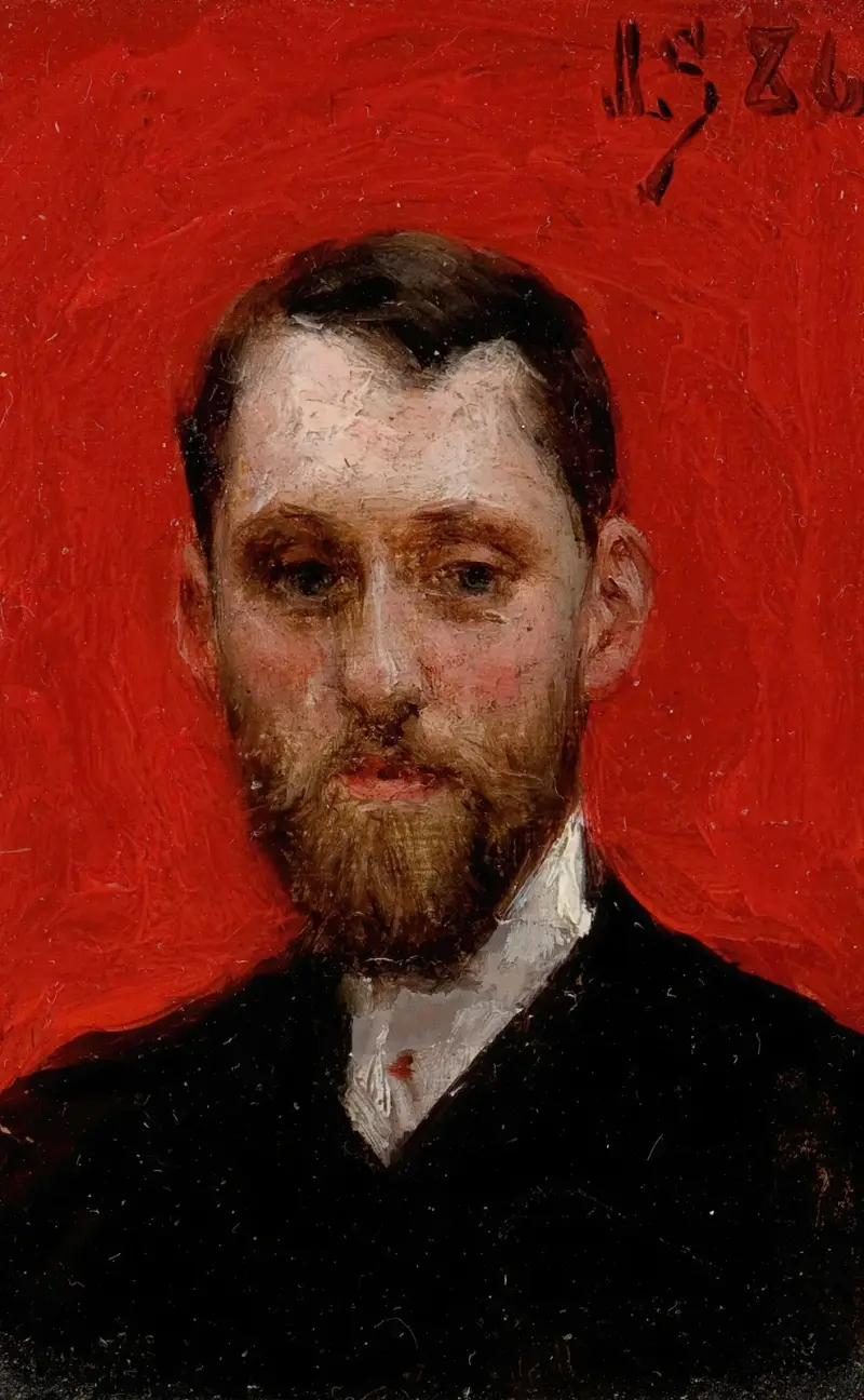 Porträtt av målaren Charles Theriat av Julius Leblanc Stewart