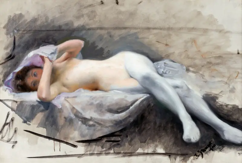 Reclining Nude av Julius Leblanc Stewart