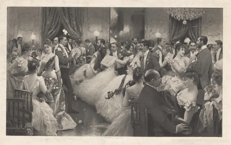 The hunt ball av Julius Leblanc Stewart