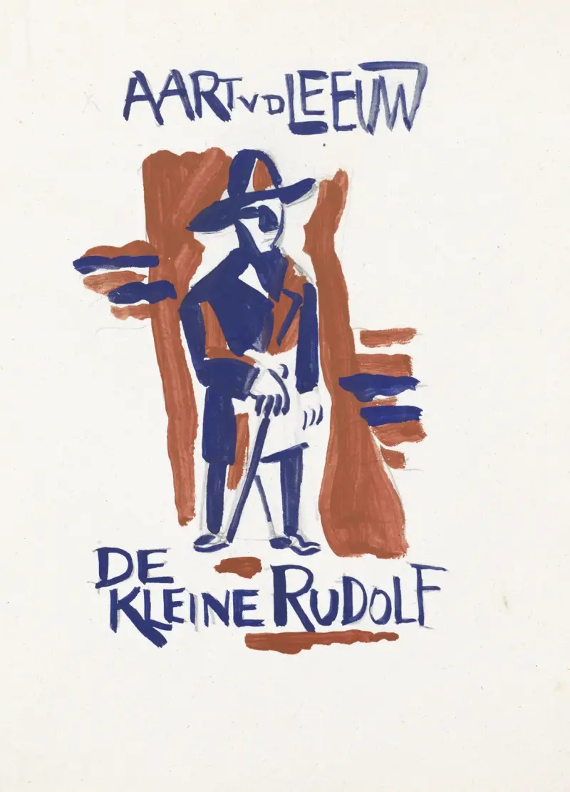 Design för bokband till De Kleine Rudolf av Aart van der Leeuw, 1891 – nr 2 av Leo Gestel